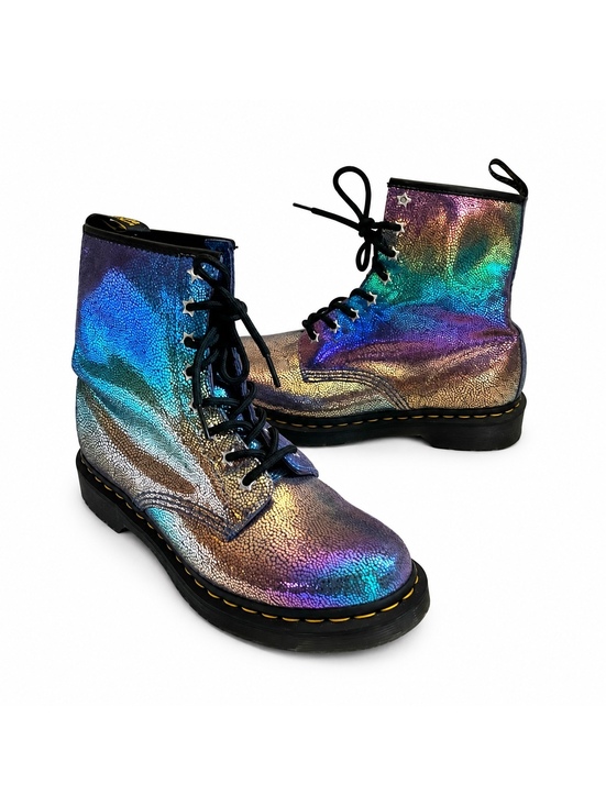 Dr. Martens Shoes - Dr. Martens 1460 Iridescent Rainbow Holographic Boots US 9